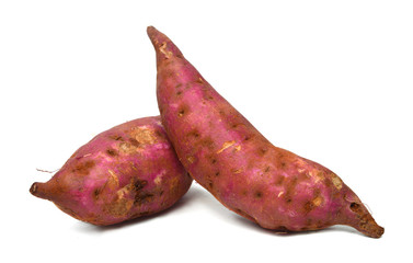 sweet potato on the white background