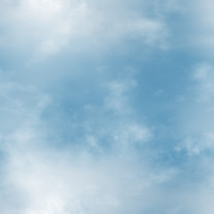 White clouds and blue sky seamless stock illustration.