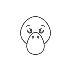 cute platypus wild animal line style icon