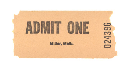 Eintrittskarte ticket 50c Vintage retro USA Amerika England 024396 Papier beige Admit One Miller...