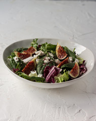 Salad with cheese and figs