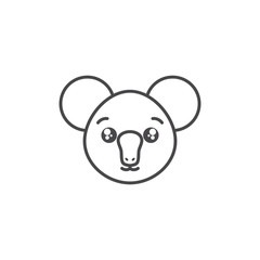 cute koala woodland animal line style icon