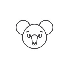 cute koala woodland animal line style icon