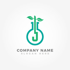 Botanical Plant Letter J Logo Template