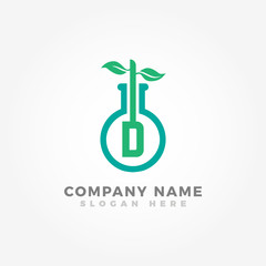 Botanical Plant Letter D Logo Template