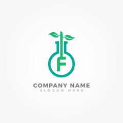 Botanical Plant Letter F Logo Template