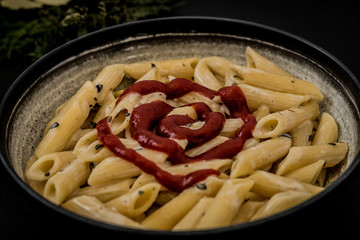 delicious hot spaghetti on your table