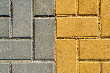 yellow and grey paving tile for background or texture