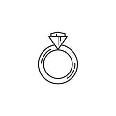 ring with diamond line icon