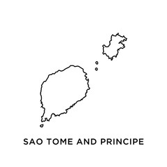 Sao Tome and Principe map vector design template