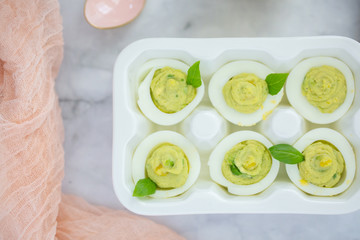 Straight Up Avocado Deviled Eggs