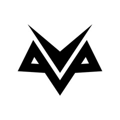 Simple logo vector monoline head wolf