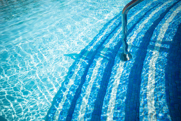 blue water in swimming pool