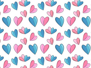 Fototapeta na wymiar Pattern with hearts.
