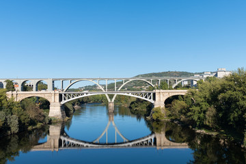 Fototapeta na wymiar View of the Miño river in Ourense. Galicia, Spain.