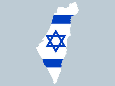 Map of Israel with flag vector illustration