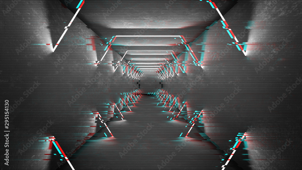 Poster futuristic pattern with glitch digital design. internet technology. abstract pixel light effect. vhs
