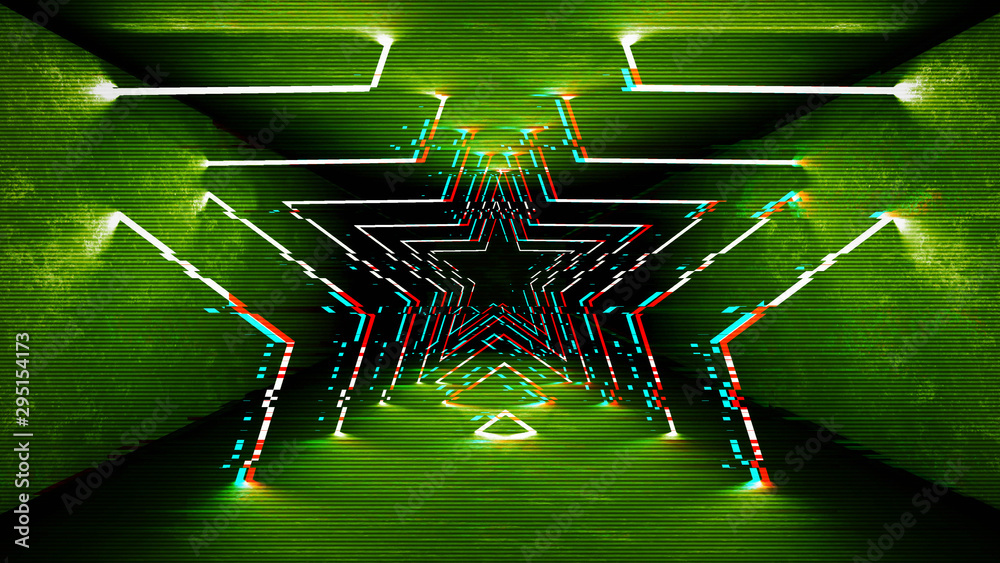 Poster futuristic pattern with glitch digital design. internet technology. abstract pixel light effect. vhs