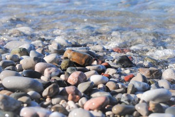 sea stones, sea, bunch,