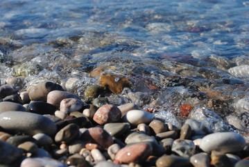 sea stones, sea, bunch,