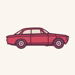 Obraz na płótnie Canvas Vector illustration of a vintage red 1960s sports car.