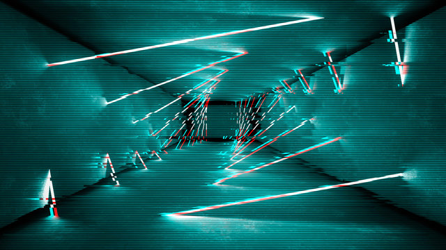 Glitch template, great design for data flow illustration. Computer screen error with Vhs glitch.