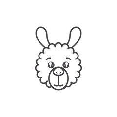 cute llama animal line style