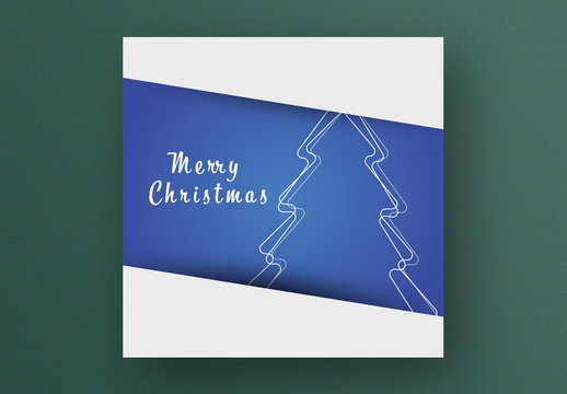Holiday Card Layout with Christmas Tree