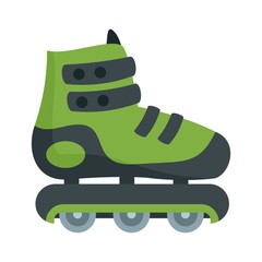 Protected inline skates icon. Flat illustration of protected inline skates vector icon for web design