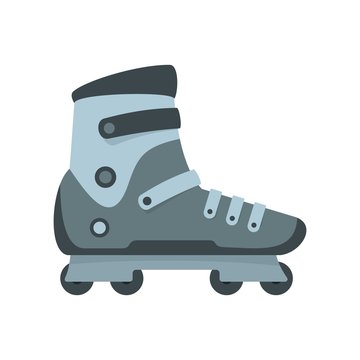 Extreme sport inline skates icon. Flat illustration of extreme sport inline skates vector icon for web design