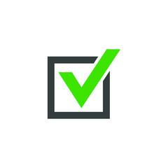 green check mark in black box vector illustration