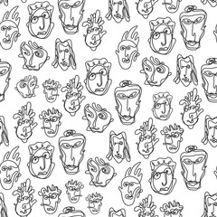 face faces people drawing