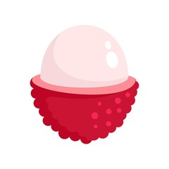 Half of lychees icon. Flat illustration of half of lychees vector icon for web design