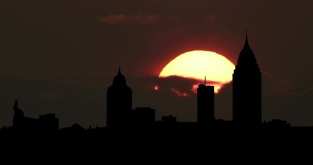 Moonrise Sunrise Sunset Silhouette Time Lapse