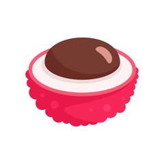 Half lychees icon. Flat illustration of half lychees vector icon for web design