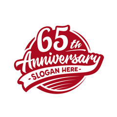 65 years anniversary design template. Sixty-five years logo. Vector and illustration. 