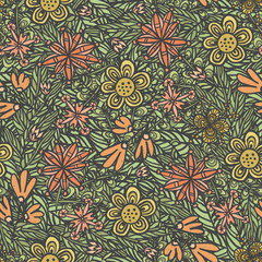 flower pattern green hand painted