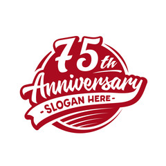75 years anniversary design template. Seventy-five years logo. Vector and illustration. 