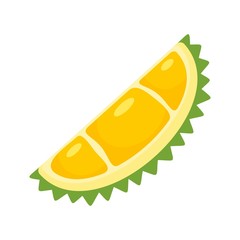 Natural eco durian piece icon. Flat illustration of natural eco durian piece vector icon for web design