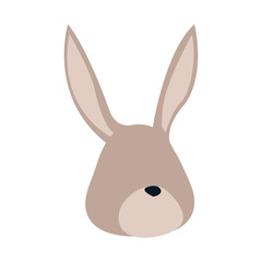 cartoon rabbit head icon, colorful design
