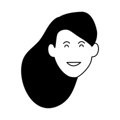Cartoon woman with long hair design