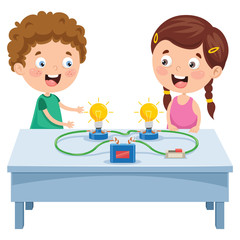Simple Electric Circuit Experiment For Children Education