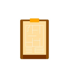 Architect clipboard icon. Flat illustration of architect clipboard vector icon for web design