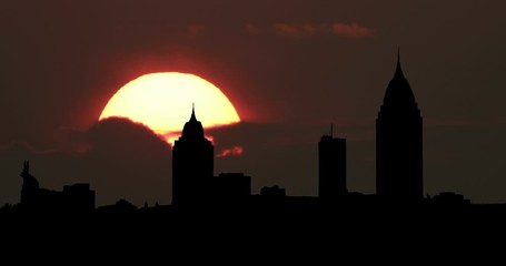 Moonrise Sunrise Sunset Silhouette Time Lapse