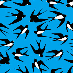 seamless pattern image birds of martlet