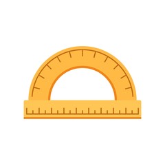 Wood protractor icon. Flat illustration of wood protractor vector icon for web design - obrazy, fototapety, plakaty
