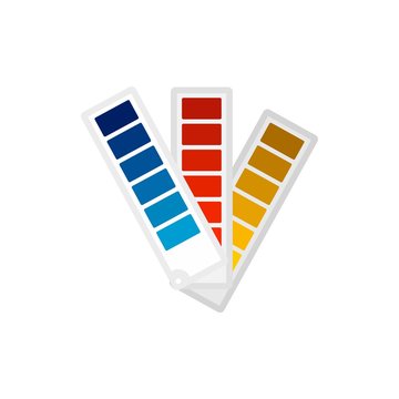 Paper pantone color chart icon. Flat illustration of paper pantone color chart vector icon for web design