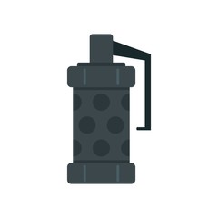 Police smoke grenade icon. Flat illustration of police smoke grenade vector icon for web design