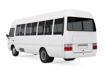 Obraz na płótnie Canvas White Minibus Isolated