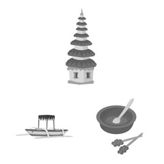 Vector design of asian and geography symbol. Set of asian and tourism stock symbol for web.